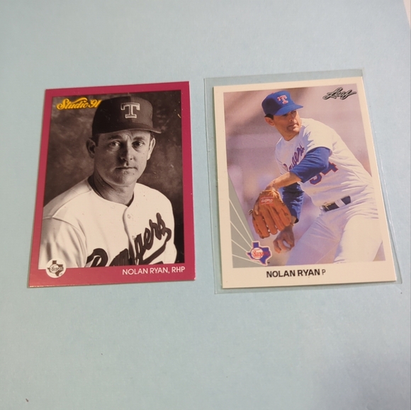 ⚾1991 Studio - Nolan Ryan #128 PLUS Nolan Ryan #21 1990 Both Leaf Inc. Cards - Picture 1 of 16